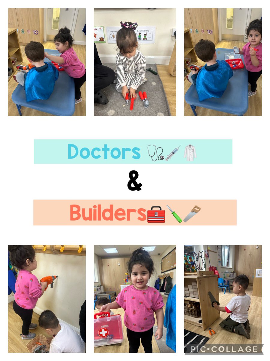 Today we have been working as doctors and builders in pre nursery! We have been making people better with medicine and fixing toys!💉🪚🩺🧰☀️