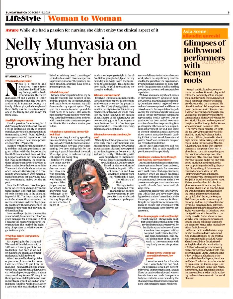 Lucas kalama fondo (@lucas_fondo) on Twitter photo We’re thrilled to highlight our Executive Director, <a href="/nellymunyasia/">Nelly Munyasia</a>,featured in the Sunday Nation's 'Woman to Woman' section! She shares her inspiring journey,challenges, and insights on building a purposeful brand.
#WomenInLeadership
<a href="/IPPFAR/">IPPFAR</a> <a href="/rhnkorg/">Reproductive Health Network Kenya</a> <a href="/NenaNaBinti/">Nena Na Binti</a> <a href="/RehnetMed/">Rehnet Medical Center</a> We’re thrilled to highlight our Executive Director, <a href="/nellymunyasia/">Nelly Munyasia</a>,featured in the Sunday Nation's 'Woman to Woman' section! She shares her inspiring journey,challenges, and insights on building a purposeful brand.
#WomenInLeadership
<a href="/IPPFAR/">IPPFAR</a> <a href="/rhnkorg/">Reproductive Health Network Kenya</a> <a href="/NenaNaBinti/">Nena Na Binti</a> <a href="/RehnetMed/">Rehnet Medical Center</a>