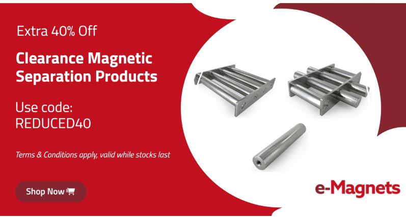 For a limited time, we're offering a massive 40% discount on all our clearance magnetic separation grids, grates, and rods. Simply visit our clearance section e-magnetsuk.com/product-catego…

To redeem your extra 40% discount, enter the code 👉
REDUCED40 at checkout #magneticseparation