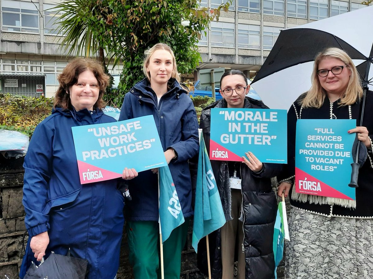 forsa_union_ie's tweet photo. Third round of lunchtime HSE protests, today in Sligo, Tuam, and Cavan.

The ballot for industrial action opened this week - and the anger is building and building. And so is their determination.

#ServicesAreSuffering and our members won't stand for it! https://t.co/iz0idFiGKG