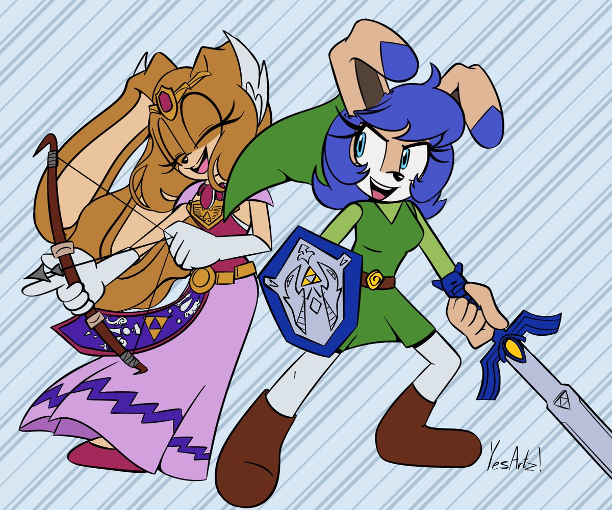 Toon Link and Zelda OC CM for <a href="/kiro_yamanaka/">KiroJavy</a> and <a href="/Scamper52596/">Joseph Day</a> 
TYSM 💜💚🧡