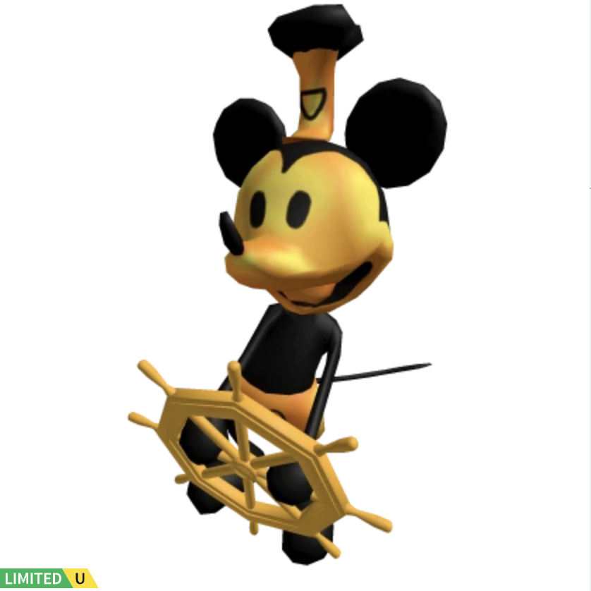 dev2blox's tweet image. #Limited #UGC #Giveaway #Roblox Golden Steamboat Willie Mickey Buddy: roblox.com/pt/games/18116…