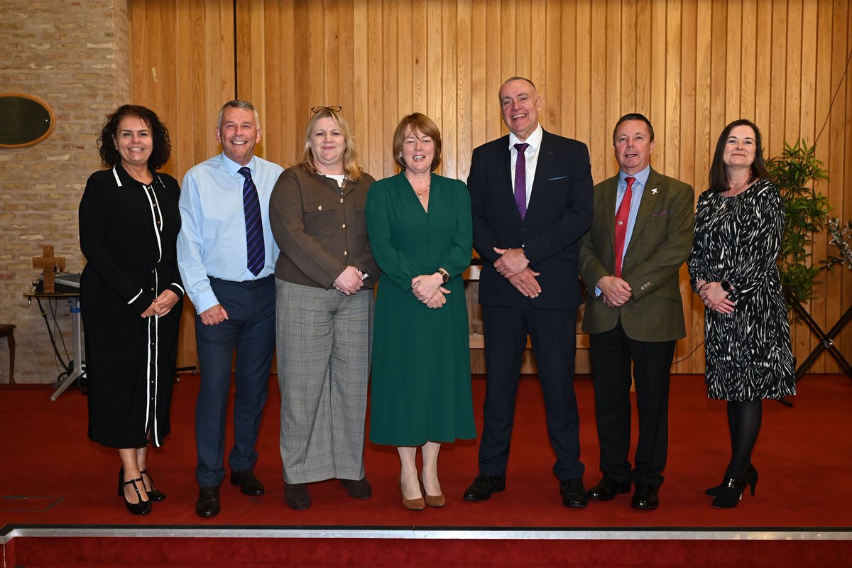 NIPrisons's tweet photo. Prison Service Senior Management Team attended last evening’s #PrisonsWeek2024 prayer service at the Skainos Centre in Belfast. Many thanks to our prison Chaplains for organising the service and to our partner agencies who took part and attended. https://t.co/Fb2gGxsGgH