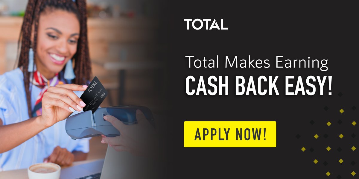 totalcardvisa's tweet photo. Total Rewards You Every Day. Earn 1% Cash Back on All Payments! Apply Now! https://t.co/a4bXMapFpk https://t.co/ITSIDQRFTf