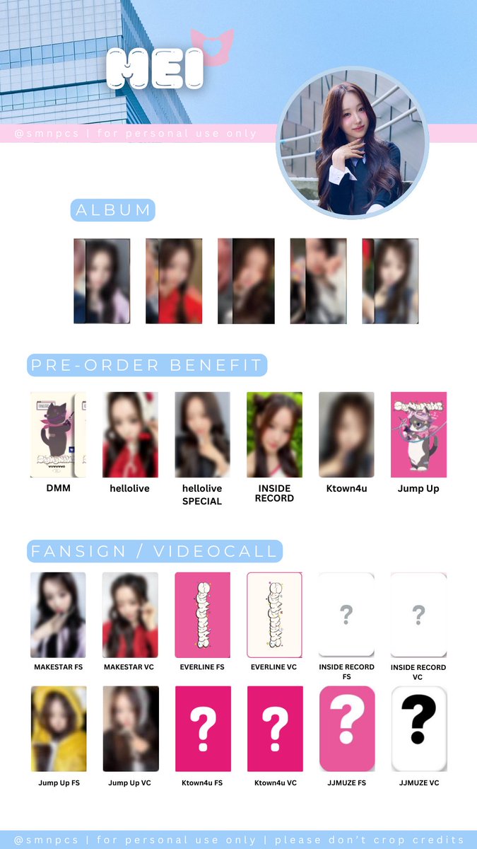 📓 SAY MY NAME Photocard List / Template Contents: Album