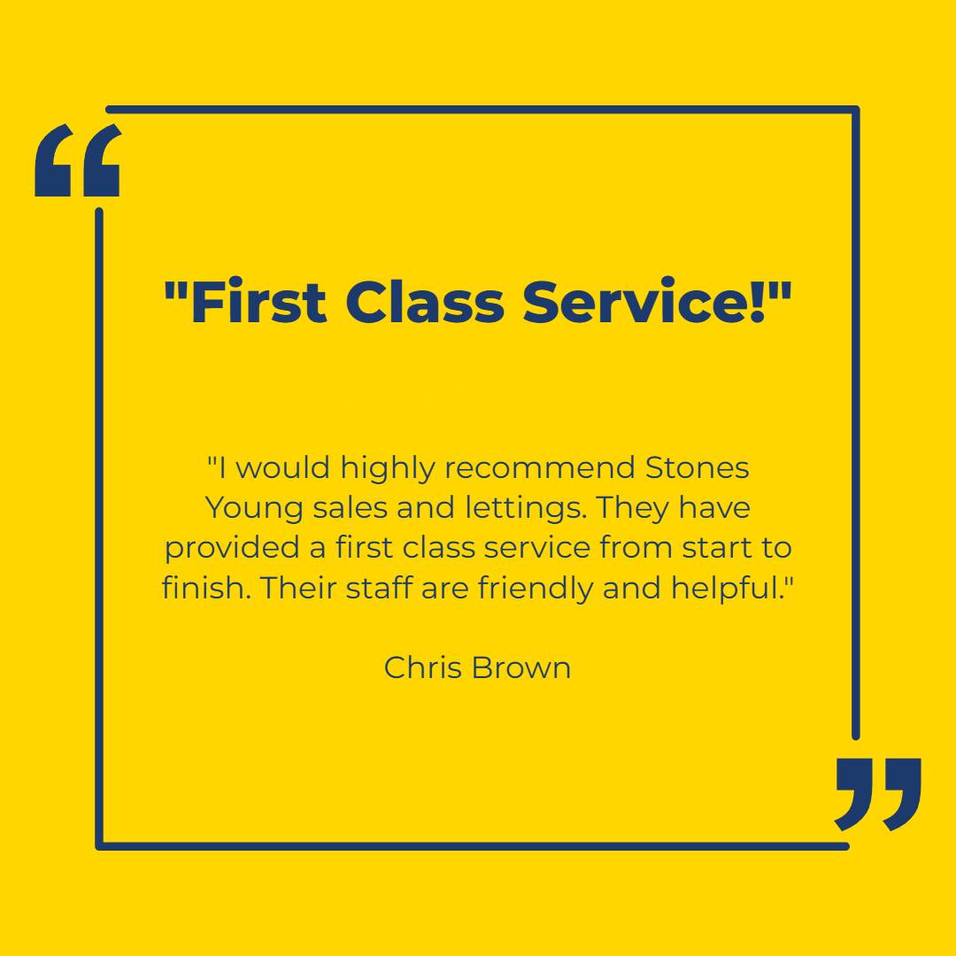 First Class Service 🥇

Thank you so much Chris for your fabulous review!

#firstclassservice #stonesyoung #awardwinning #estateagentblackburn #estateagentclitheroe #bestestateagentguide2024