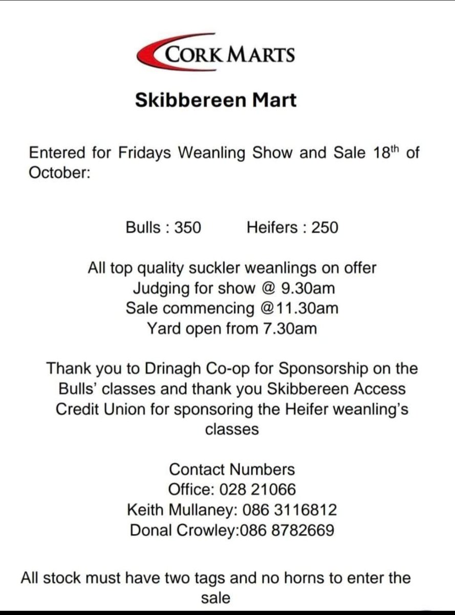 Cork Co-op Marts Ltd (@corkmarts) on Twitter photo 