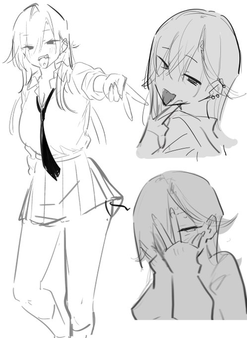 寝ようと思ったのに…お風呂入ったら目覚めちゃったw
宇佐美ちゃんキャラ設定描く～っ 