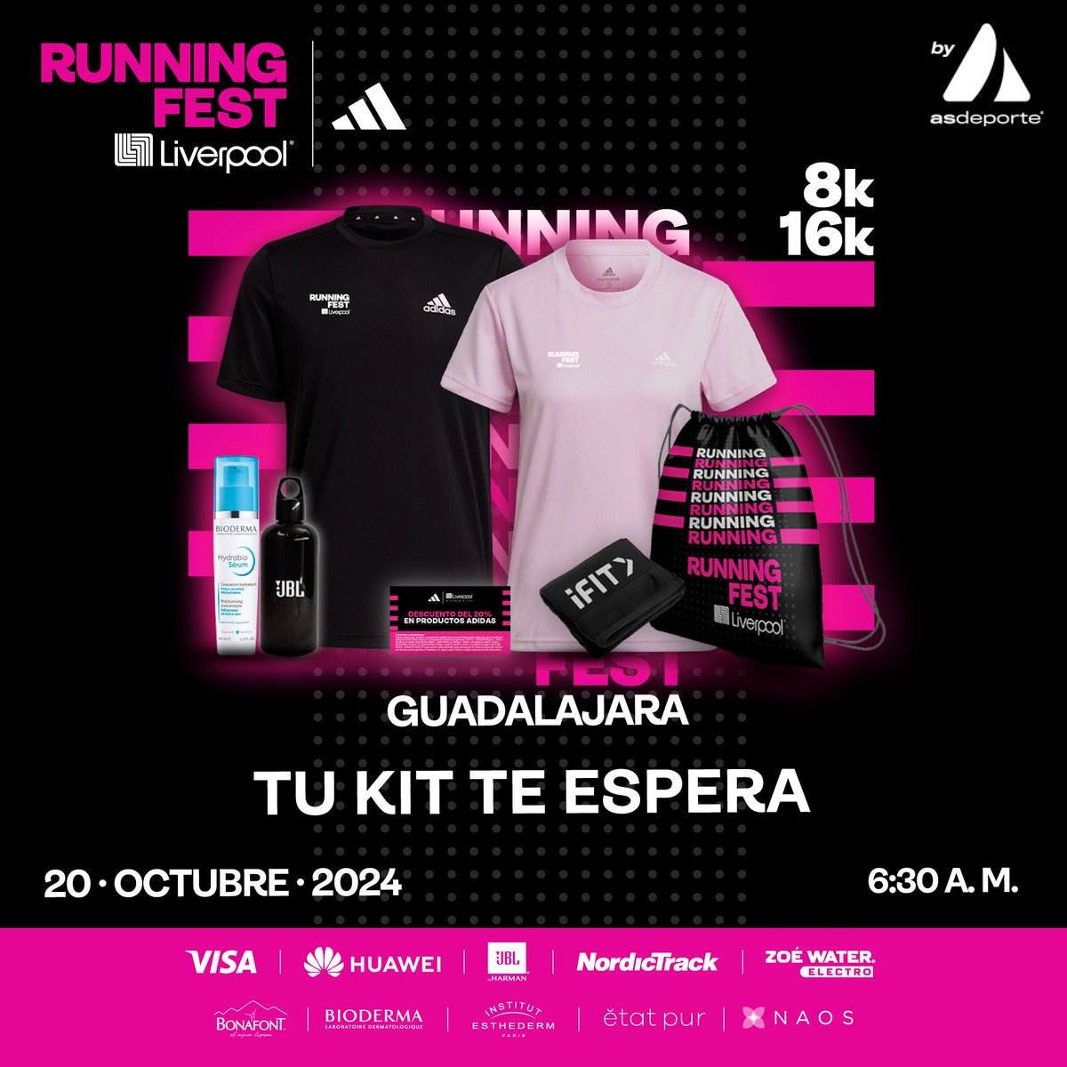 asdeporte's tweet photo. ¡Prepárate para la carrera! 🎽 Este sábado 19 de octubre será la entrega de kits del #RunningFestLiverpool Guadalajara.
📍En Blvd. Puerta de Hierro 4965, Puerta de Hierro, 45116 Zapopan, Jalisco.
¡Ve a recoger el tuyo!
Asegura tu lugar ➡️ https://t.co/uOuOZPCfzM https://t.co/t7ueBdcie4
