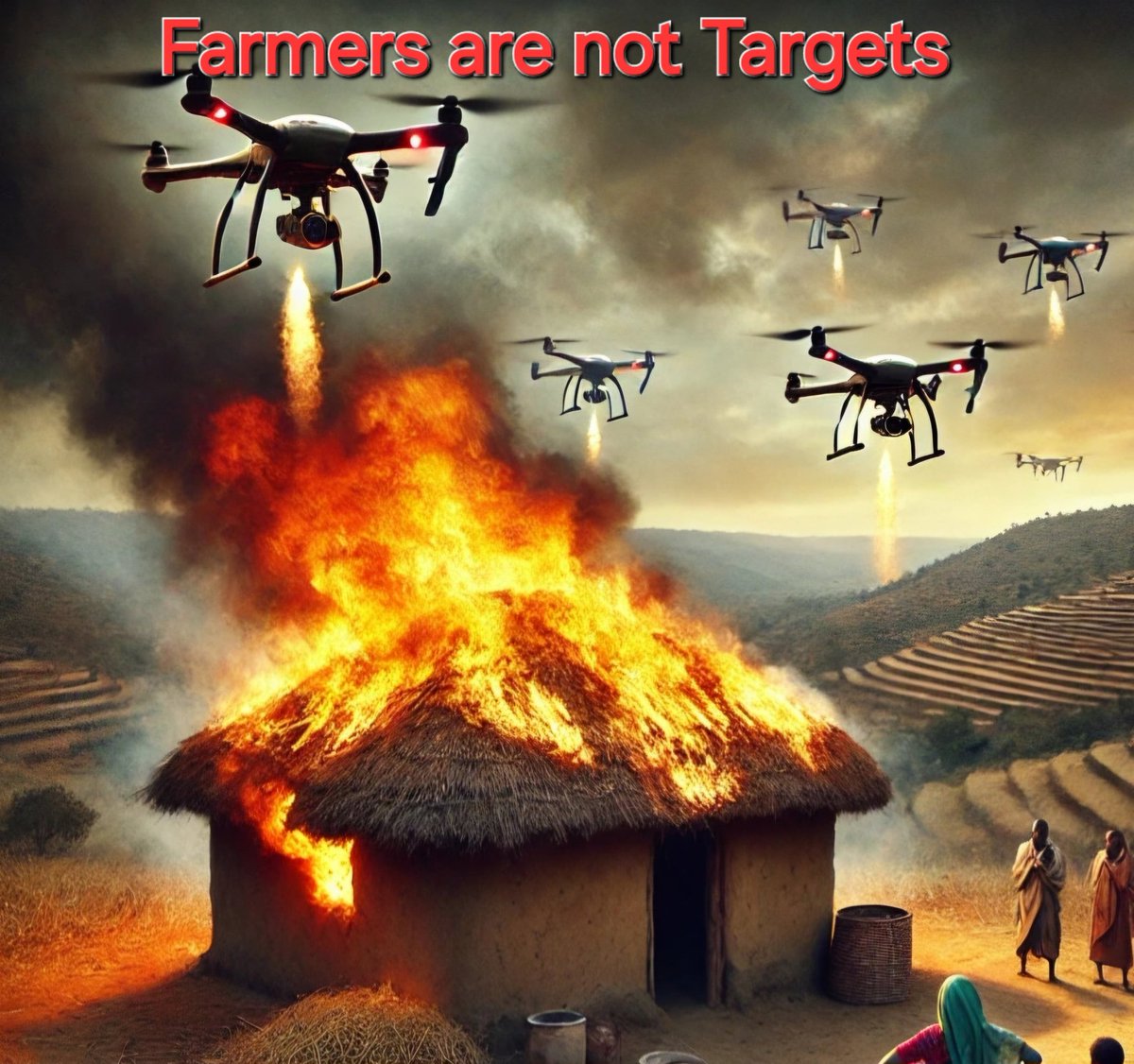 RasAsteraw's tweet photo. Farmers are not Targets ‼️
The international community needs to urge @AbiyAhmedAli to stop the ongoing drone attacks on civilians. 
#Ethiopia 
#StopAmharagenocide #WaronAmhara #Amharaunderattack  @UN @hrw @UNHumanRights @USEmbassyAddis @cnni  @MikeHammerUSA https://t.co/S3CEYw4cAf