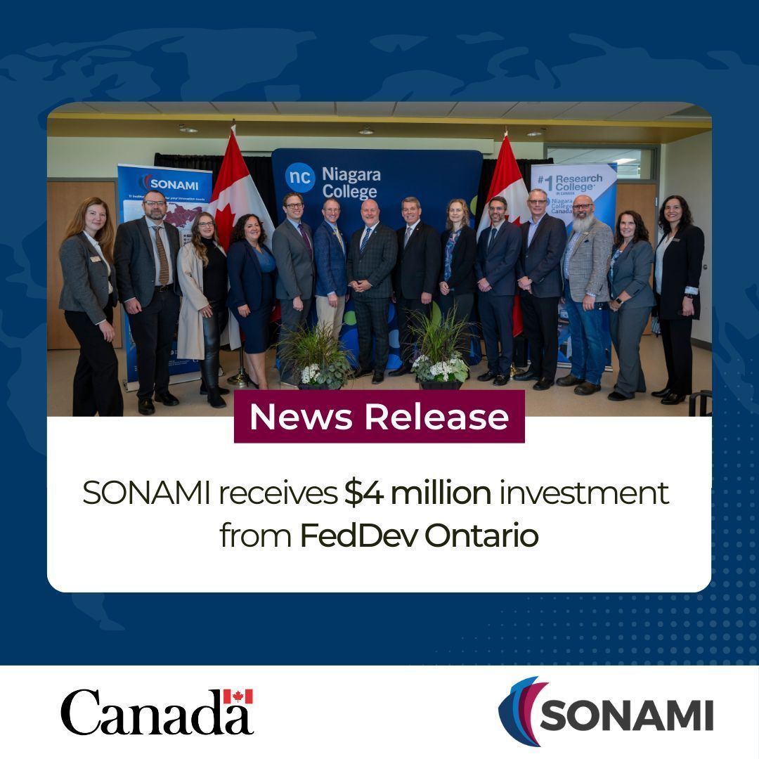 SONAMI (@sonamicanada) on Twitter photo We are thrilled to announce that SONAMI has received a $4 million investment from <a href="/FedDevOntario/">FedDev Ontario</a> to help strengthen southern Ontario’s advanced manufacturing sector with an emphasis on clean growth.
Read more: buff.ly/48bRTbj
#Innovation #CleanGrowth #Manufacturing We are thrilled to announce that SONAMI has received a $4 million investment from <a href="/FedDevOntario/">FedDev Ontario</a> to help strengthen southern Ontario’s advanced manufacturing sector with an emphasis on clean growth.
Read more: buff.ly/48bRTbj
#Innovation #CleanGrowth #Manufacturing