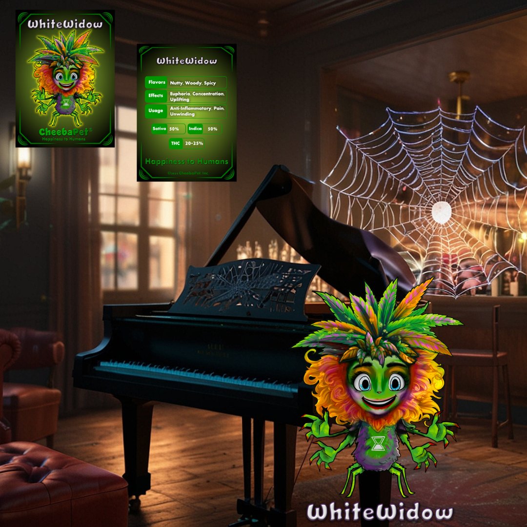 CheebaPet's tweet image. Such a tantalizing lady! WhiteWidow is one of our popular mints. Once our girls are gone, they&apos;re gone. Come see what they hype is all about with CheebaPet. Minting now: cheebapet.io -claim an IRL planter kit, the fun has just begun! #CheebaPet