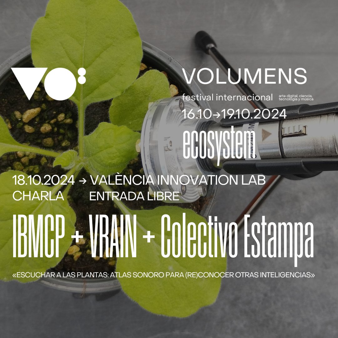 Plant Ultrasound Atlas @puaproject.bsky.social (@puaproject) on Twitter photo Presentación en sociedad de nuestro excitante proyecto.
#ultrasonidos #plantas #IA #arte #ciencia #tecnología
<a href="/IBMCP/">IBMCP - Instituto de Biología Molecular y Celular</a> <a href="/VRAIN_upv/">VRAIN</a> <a href="/tallerestampa/">Estampa</a>
Viernes 18/octubre 17:00 en #LasNaves <a href="/VLCILab/">València Innovation Lab</a>
volumens.es/es/project/cha… Presentación en sociedad de nuestro excitante proyecto.
#ultrasonidos #plantas #IA #arte #ciencia #tecnología
<a href="/IBMCP/">IBMCP - Instituto de Biología Molecular y Celular</a> <a href="/VRAIN_upv/">VRAIN</a> <a href="/tallerestampa/">Estampa</a>
Viernes 18/octubre 17:00 en #LasNaves <a href="/VLCILab/">València Innovation Lab</a>
volumens.es/es/project/cha…