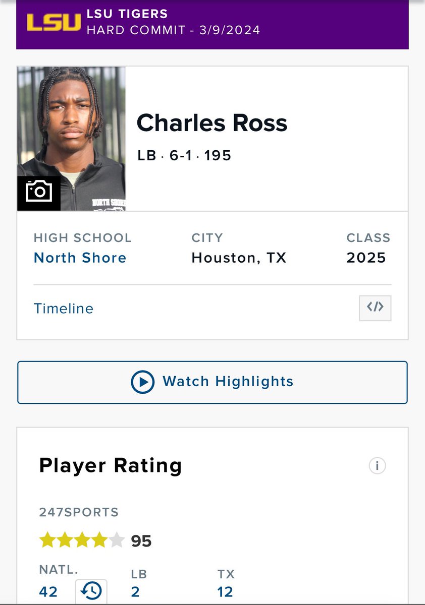 Blessed to be #1 LB in TX and #2 in the nation🙏🏾