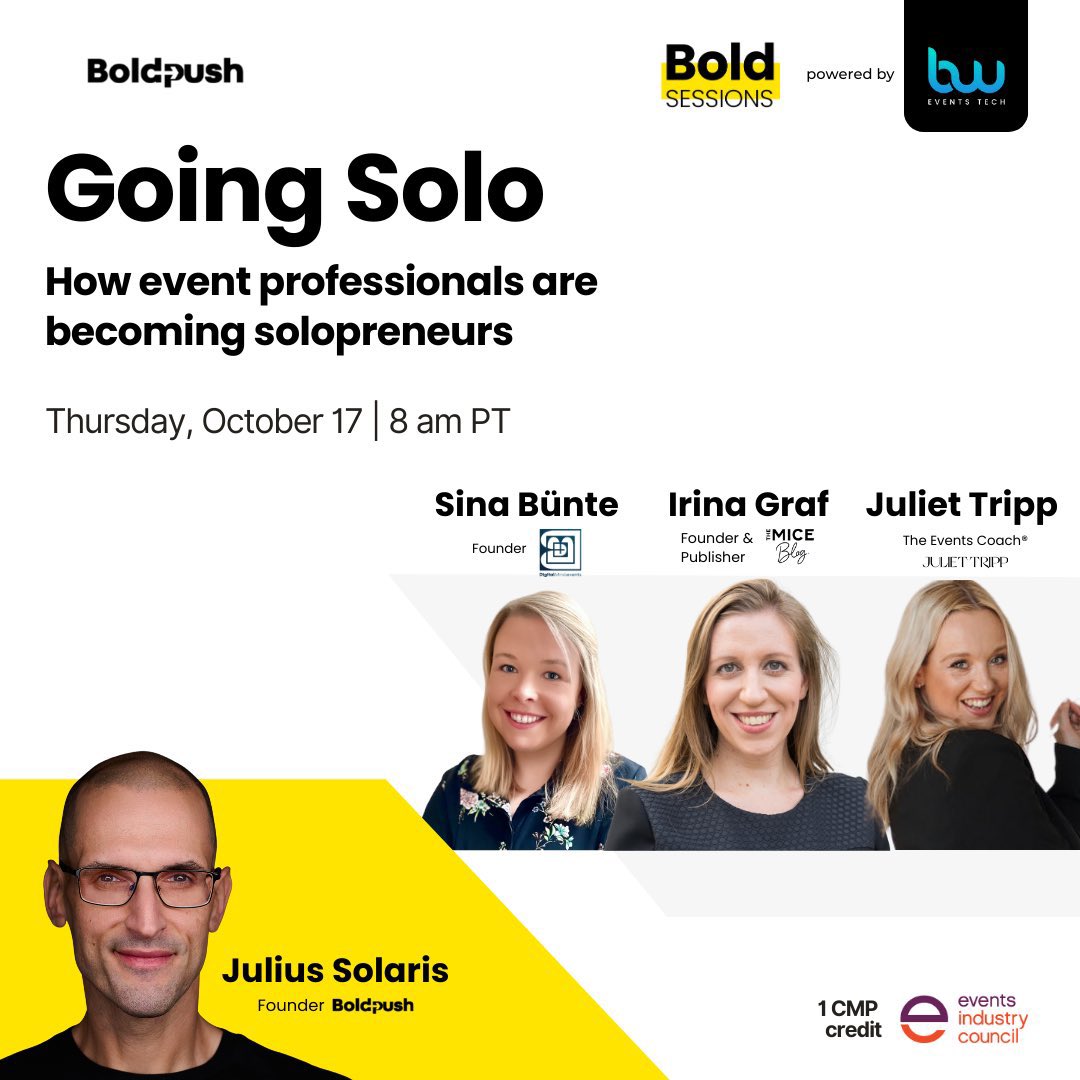 I believe the trend is hiring freelancers on project basis to run or support events.  

Join <a href="/themiceblog/">Irina Graf</a>, <a href="/JulietTripp_/">Juliet Tripp</a> and myself to talk all about solopreneurship, the pro and cons and much more. 

Add it to your calendar now: shorturl.at/XsMDw 
<a href="/boldpush/">Boldpush</a>