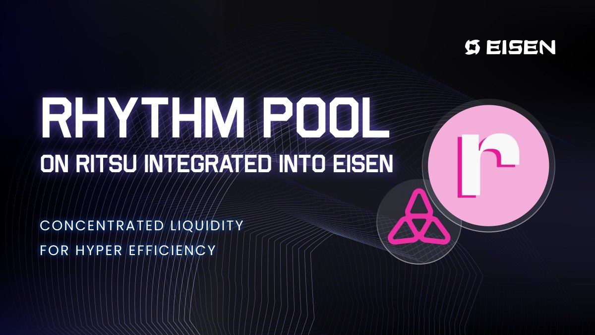 EISEN Labs ๐๏ธ (@eisenlabs) on Twitter photo Weโve integrated <a href="/RitsuProtocol/">Ritsu ๐ฅ Swap on Taiko</a>โs Rhythm Pool on <a href="/taikoxyz/">Taiko.eth ๐ฅ</a>.
๐ฅ Now improving exchange rates on Taiko with Ritsuโs Rhythm Pool, the most advanced and efficient pool leveraging Ritsuโs multi-pool technology with concentrated liquidity.
With concentrated liquidity for Hyper Weโve integrated <a href="/RitsuProtocol/">Ritsu ๐ฅ Swap on Taiko</a>โs Rhythm Pool on <a href="/taikoxyz/">Taiko.eth ๐ฅ</a>.
๐ฅ Now improving exchange rates on Taiko with Ritsuโs Rhythm Pool, the most advanced and efficient pool leveraging Ritsuโs multi-pool technology with concentrated liquidity.
With concentrated liquidity for Hyper