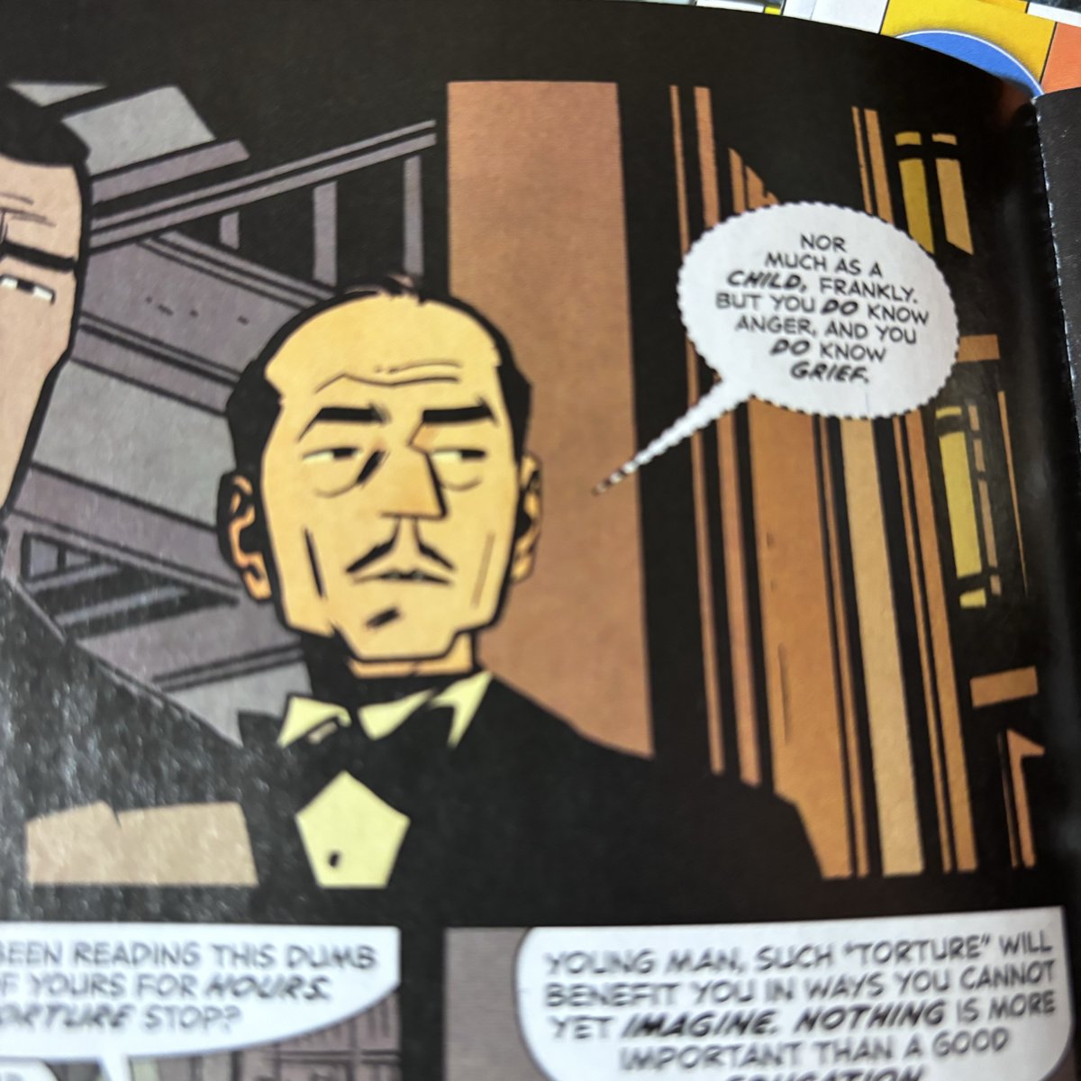 “Not much as a child.” Alfred, my guy, that is cold.

(from Batman &amp; Robin: Year One #1 by Mark Waid, Chris Samnee, Matheus Lopes &amp; Clayton Cowles)