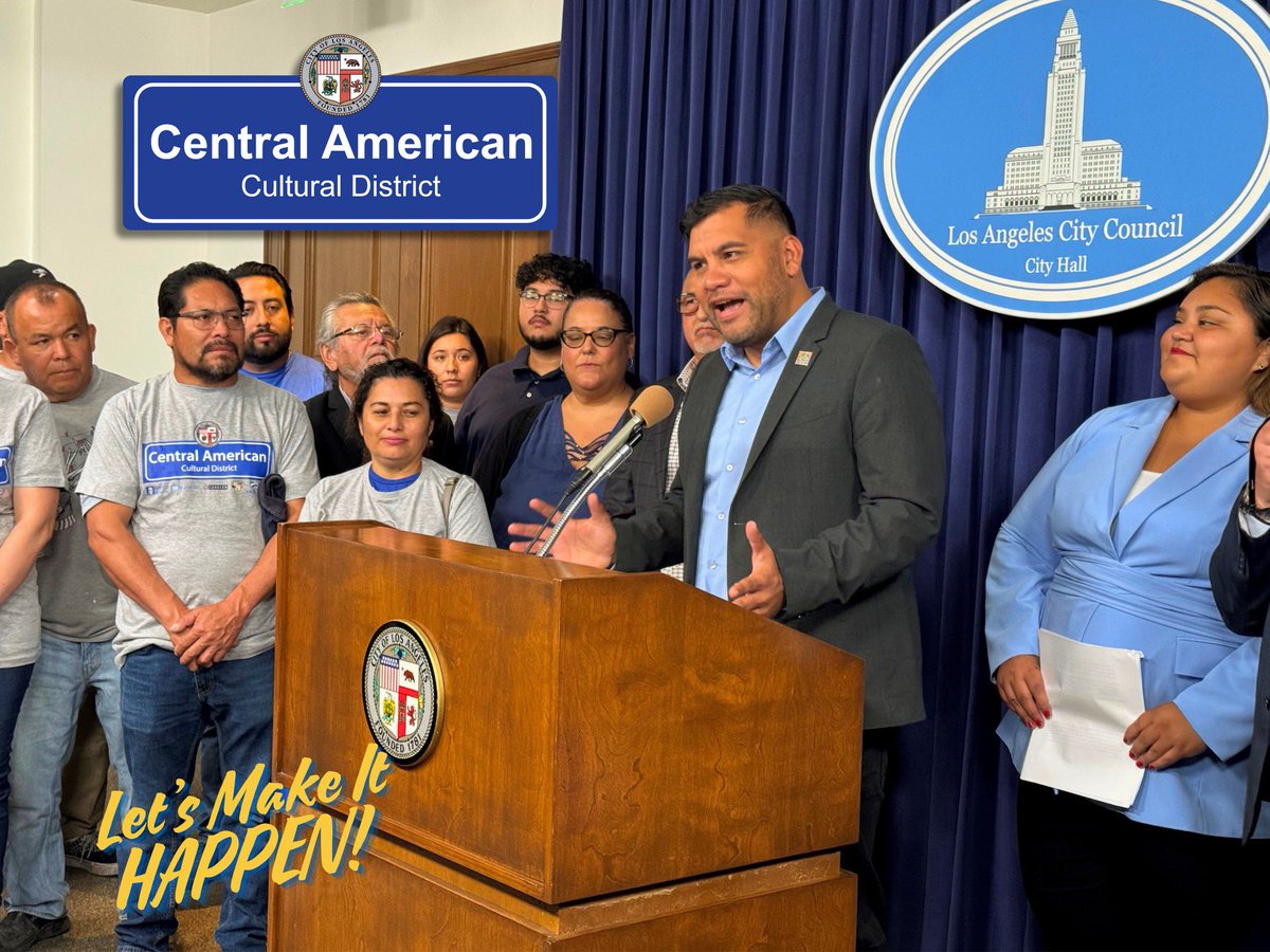 Yesterday, Councilmembers <a href="/cd1losangeles/">Councilmember Eunisses Hernandez</a> &amp; <a href="/HugoForCD13/">Hugo Soto-Martínez</a> presented a motion to establish a Central American Cultural District in Los Angeles, honoring the legacy and contributions of our Central American community. 🙌🏽

Let’s make this a reality 💪🏽💙