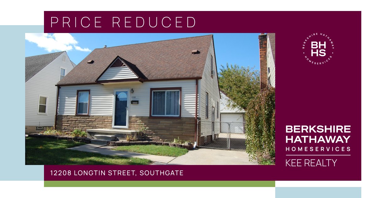 Mcheplicki's tweet photo. Price Reduced.12208 LONGTIN Street, Southgate. This is a 3-bedroom bungalow. Let me know if you want to see it 734-493-2486. https://t.co/lhMmu9QPrn