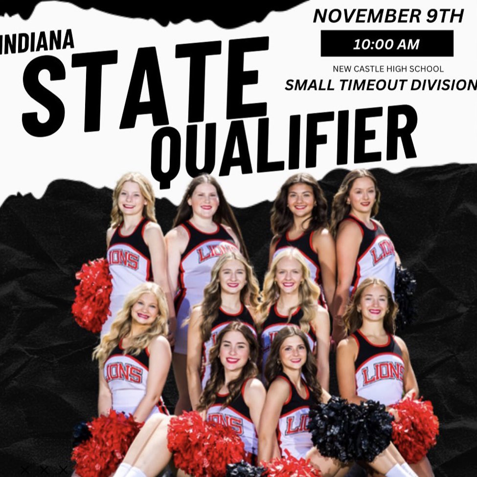 Your Rushville High School Cheerleading Competition Squad is an INDIANA STATE QUALIFIER! The team will have a chance to compete for the Indiana Cheer Championship in the Small Time Out Division on November 9th at New Castle High School at 10AM.