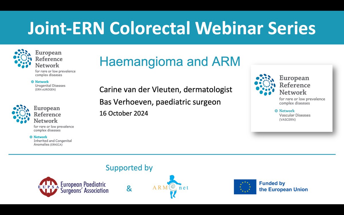 Just gave a nice Joint-ERN Colorectal Webinar on Haemagioma and ARM (Anorectal Malformations) <a href="/ERN_eUROGEN/">ERN eUROGEN</a> <a href="/ernica_ern/">ERNICA</a> <a href="/vascern/">VASCERN</a> together with ⁦<a href="/BasHVerhoeven/">Bas Verhoeven</a>⁩ ⁦<a href="/radboudumc/">Radboudumc</a>⁩