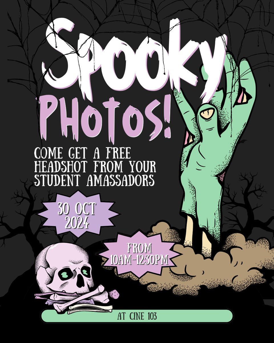 Back by popular demand! Our student ambassadors Naveah and Figgy will be hosting another headshot event…spooky edition! Swing by CINE 103 on Wednesday October 30th from 10am – 12:30pm!

#BeachFilm #BeachCinema #CSULBCinematicArts #CsulbCine #CSULBfilm #FilmAtTheBeach