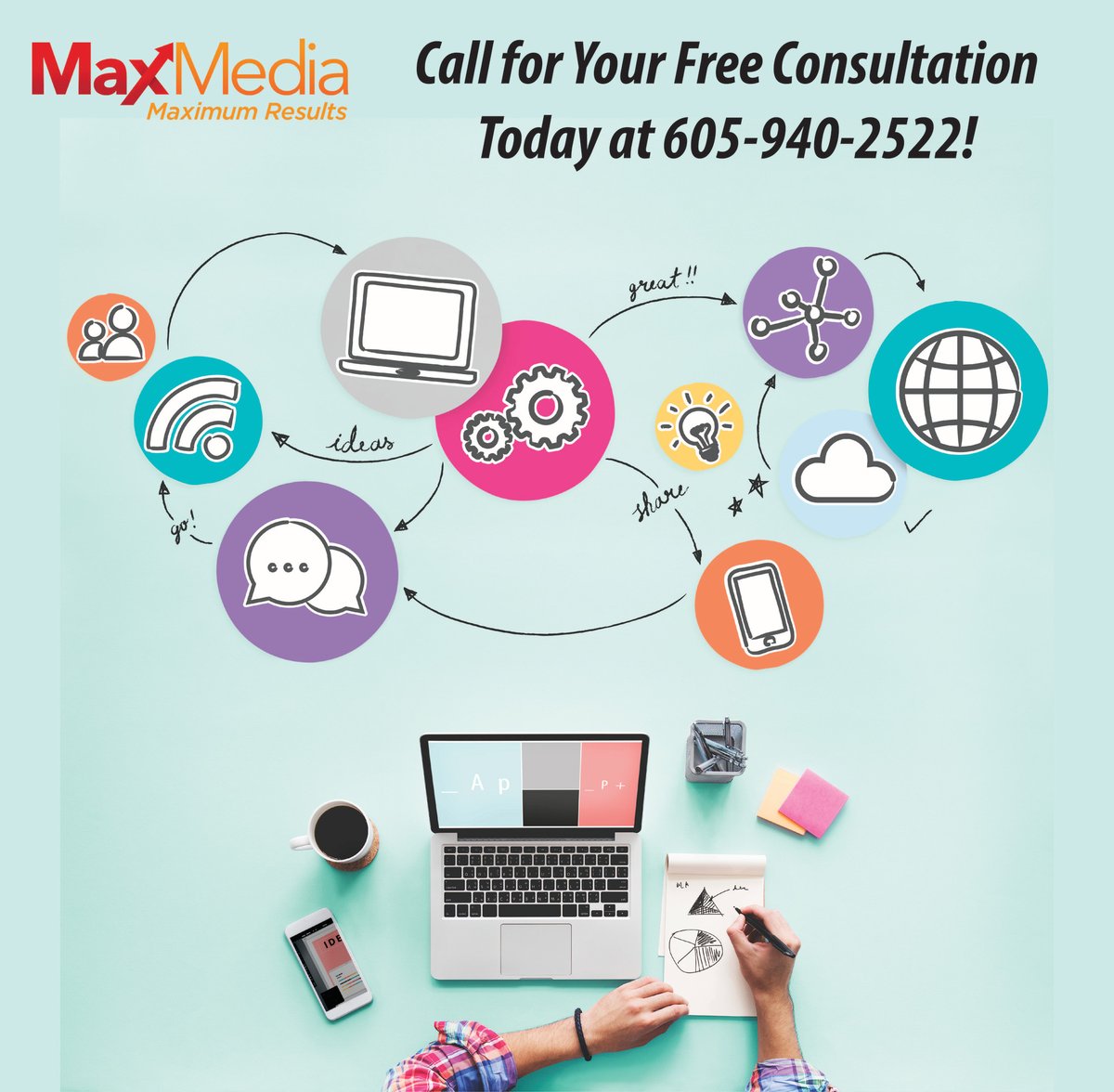 MaxMediaAgency's tweet photo. We know how challenging it can be to juggle everything and still stay active on social media. But don't worry – we're here to help!From crafting engaging posts to responding to your audience, Max Media takes care of your social media presence so you can focus on what matters .... https://t.co/rCrMZzlw4P