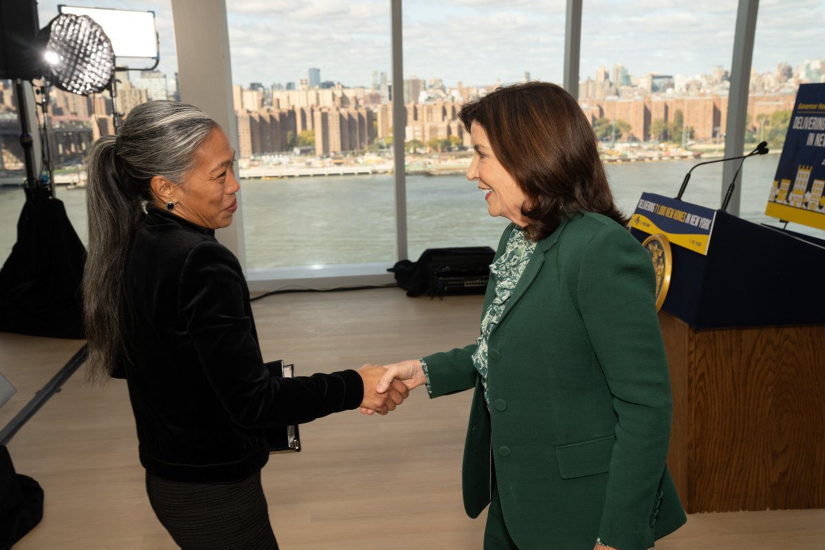 GovKathyHochul's tweet photo. How do we make housing more affordable? It’s simple — we build more of it.  

Thanks to our historic housing deal, 71,000 new homes will be built in New York City. https://t.co/AHNUlHkc6I