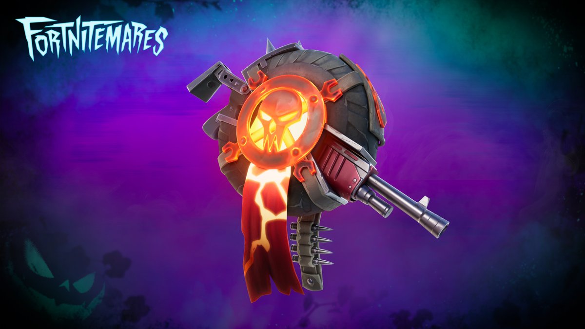 Fortnite's tweet photo. What says DON’T MESS WITH ME more than a skull and crossbones on your back?

Complete Fortnitemares quests to unlock the Horde’s War Wheel Back Bling ☠️ https://t.co/PcNdJm8Eqc