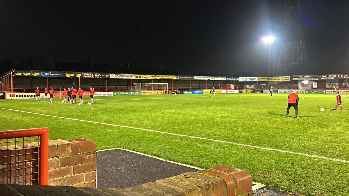The lads are out and warming up ahead of the game