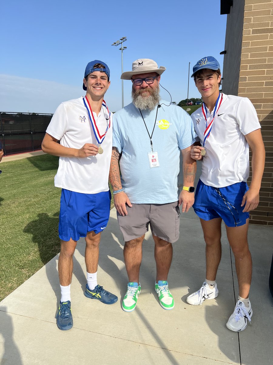 ArkActAssn's tweet photo. 5A Boys State Tennis
Team Co-Champion: Mountain Home & Shiloh Christian
Singles Champion: Justus Thurlby, Shiloh Christian
Doubles Champion: Pierce Blackmon & Finley Chafin, Mountain Home