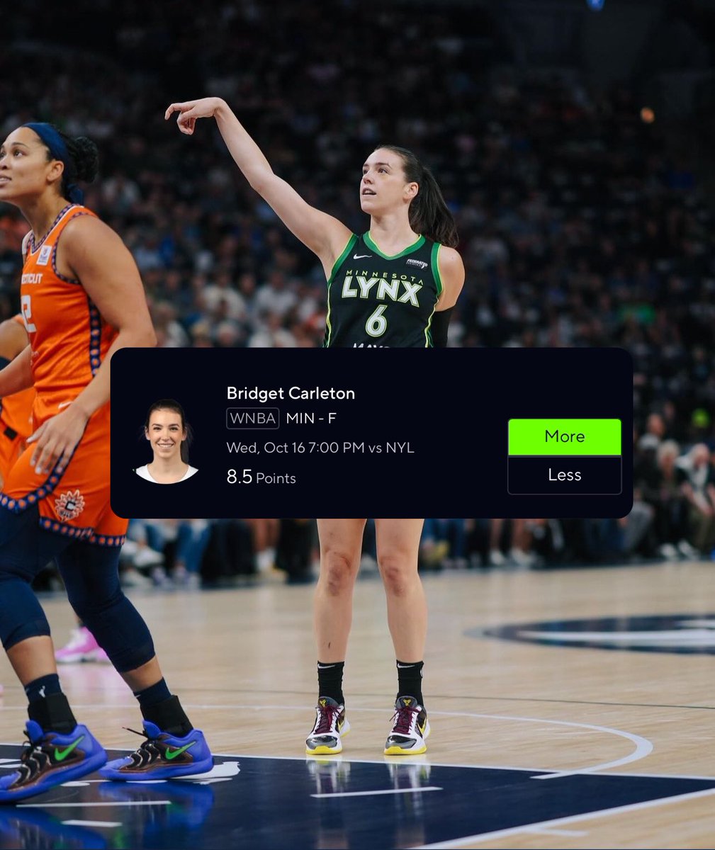 🚨 Free WNBA Finals Play 🚨

Bridget Carleton o8.5 points 🏀

❤️ this post and I’ll drop the NBA prop ASAP at 25+❤️⤵️