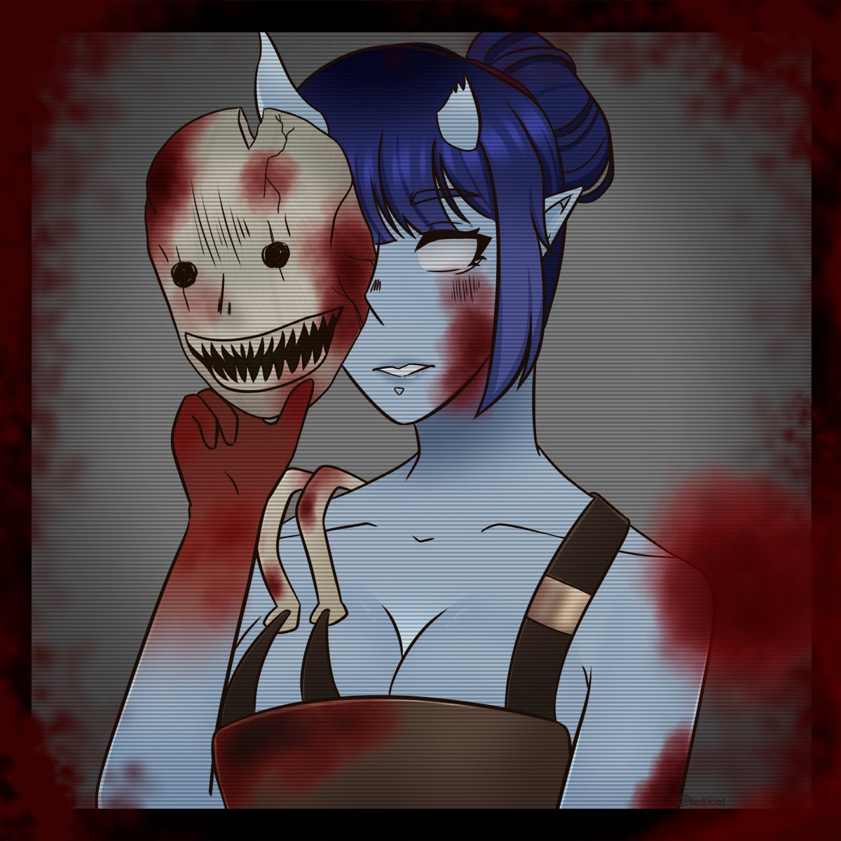 KeisKias's tweet photo. Kat as The Trapper and Chris as their Victim, Pizza Boy Dwight

Commission https://t.co/CUlFGfCfa6