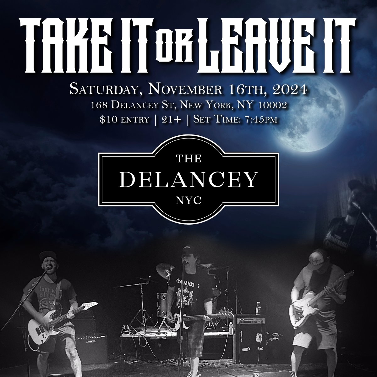 TIOLI_Band's tweet photo. 🚨 Hey NYC! 🚨
ONE MONTH until we bring the energy to The Delancey! 🤘

⏰ Arrive before 7PM!
🗓️ Saturday, Nov 16th, 2024
📍 168 Delancey St, NYC 10002
🎟️ https://t.co/3ethVaTMjX

#NYCShow #PunkRock #TheDelancey #LiveMusicNYC #GeorgiesDownstairs #LiveMusic #LocalBand #PunkShow https://t.co/iDuRnN2QsD