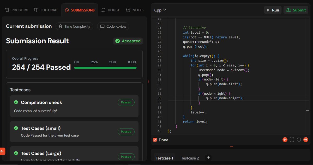 akshkumart's tweet image. Day 144:
TUF+ Q. Maximum Depth in BT (Recursive and Iterative)

#200daysofcodechallenge #connect