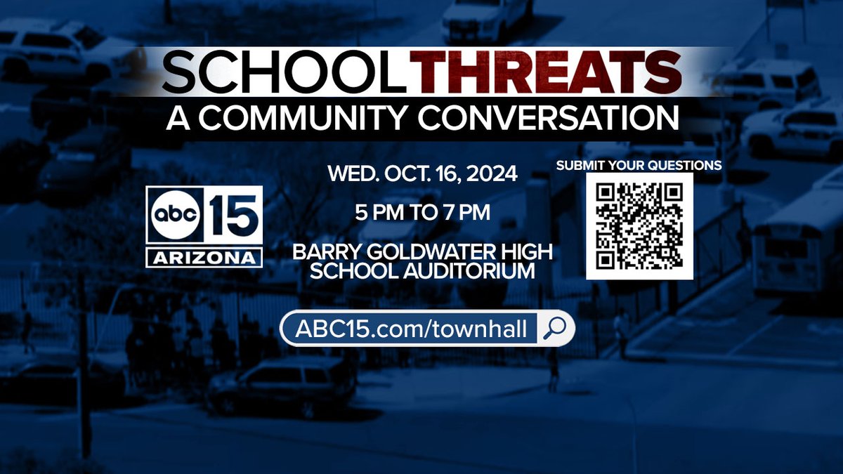 Join the conversation on school safety tonight from 5-7 p.m. 

<a href="/abc15/">ABC15 Arizona</a> is hosting a town hall featuring SUSD’s Dr. Menzel and other local leaders like @phoenixpolice on recent concerns surrounding school threats. Submit your questions and tune in live: abc15.com/news/local-new…