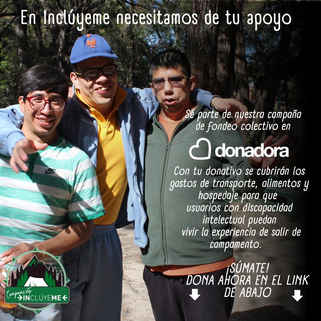 ¡Ayúdanos a hacer posible un Campamento inolvidable! 

Hoy inicia nuestra campaña en <a href="/DonadoraOrg/">Donadora</a>, con tu apoyo, usuarios con discapacidad intelectual  tendrán la oportunidad de vivir una experiencia única.

¡Dona y sé parte de esta increíble aventura!👇

i.mtr.cool/bqonimemtg