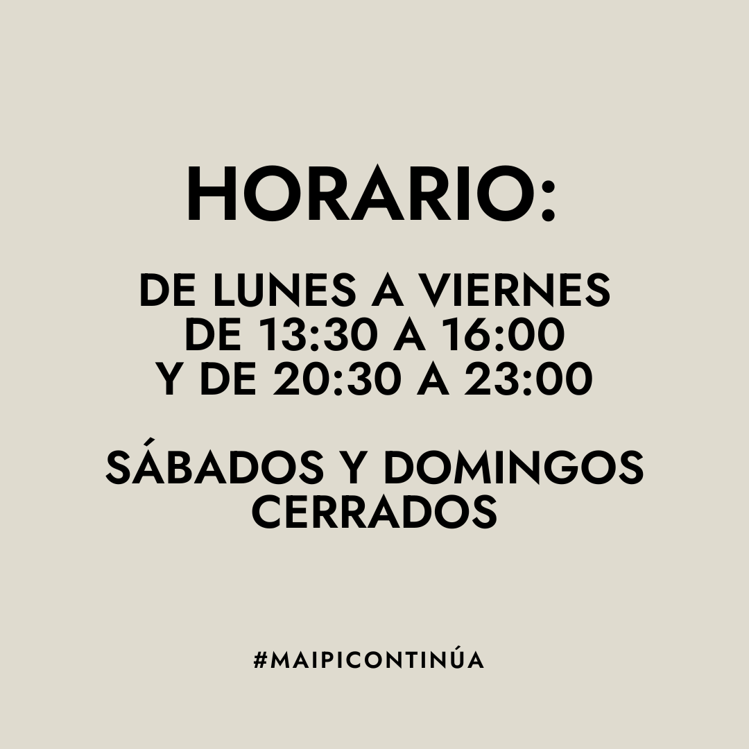Les esperamos de lunes a viernes de: 13:30 a 16:00 y de 20:30 a 23:00.