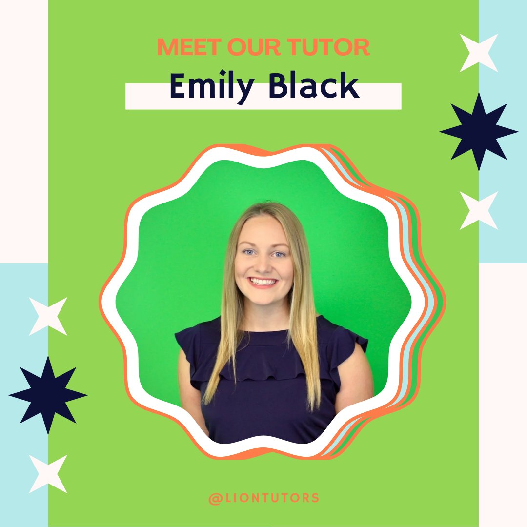 LionTutors's tweet photo. ⭐ This week we’re spotlighting our amazing tutor, Emily! ✨ 

What's her favorite part of tutoring? Emily says she loves making confusing topics seem easy, and seeing how relieved students are when they understand.

Thanks for your 12 years of hard work, Emily! https://t.co/Imvk1ZdqMi
