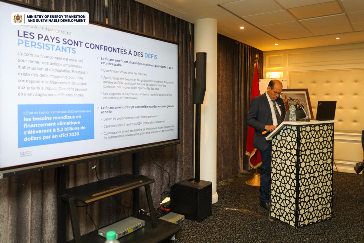 MTEDDMAROC's tweet photo. Mr. Zakaria Hachlaf, Secretary General of the Ministry of Energy Transition and Sustainable Development, participated on Tuesday, October 15, 2025 in Rabat
@UNEP @ndcpartnership
#Morocco #ClimateProjects https://t.co/RPd5XCV0wV