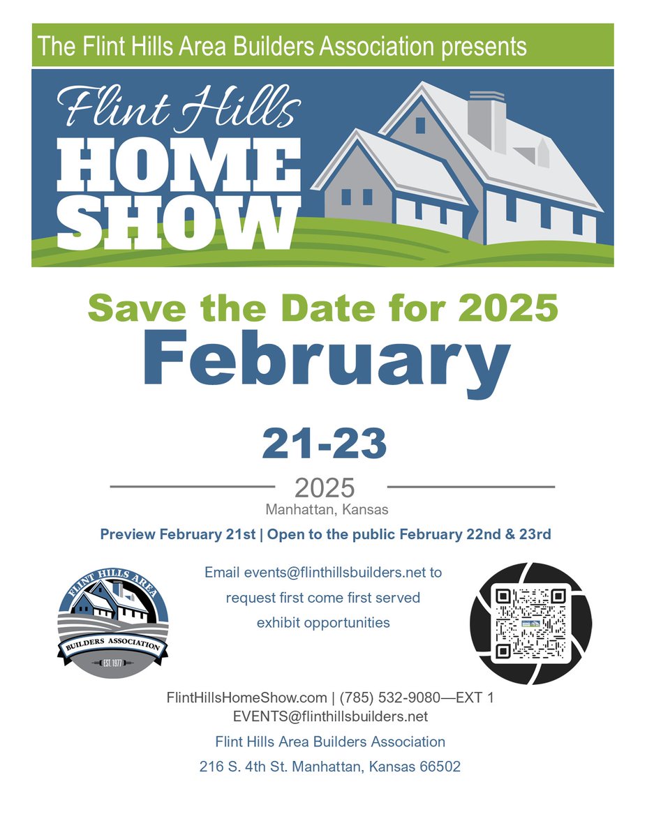 FlintHillsBuild's tweet photo. Save the Date for Flint Hills Home Show 2025 Untitled - https://t.co/HmwxbYYNii https://t.co/oFO4fuemsC
