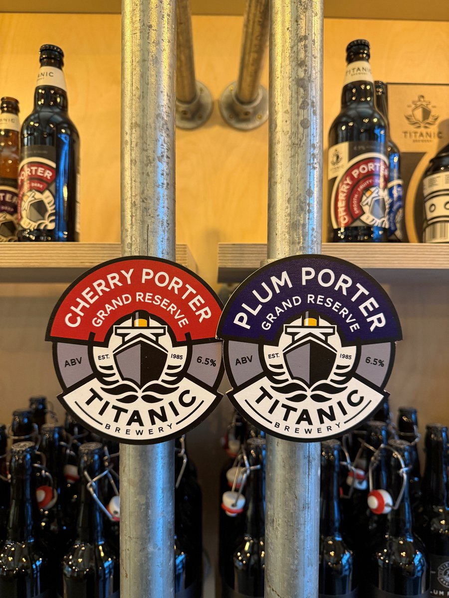 Plum Porter Grand Reserve in cask is here, along with something new....

Introducing Cherry Porter Grand Reserve, now available in cask!

Check with your local Titanic pub or bod when it will be pouring on the bar.

#grandreserve #plum #cherry