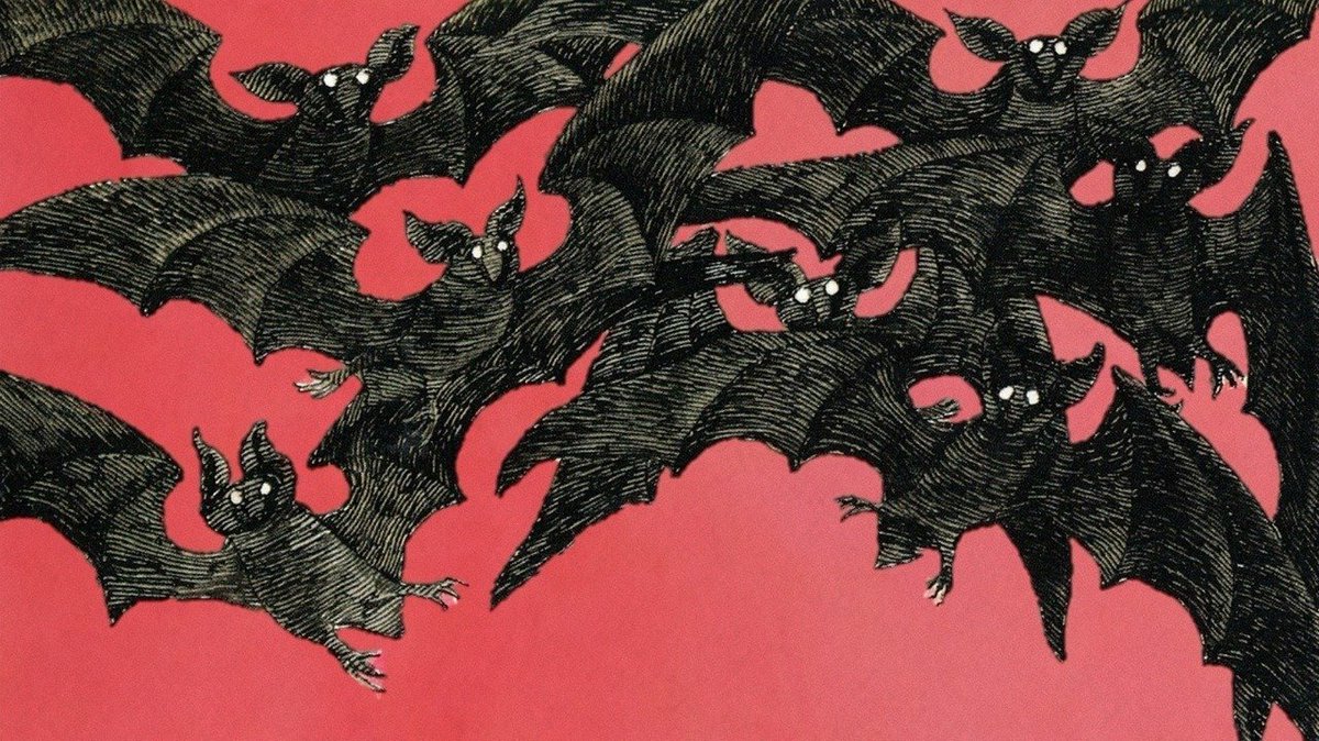 mortalnymph's tweet photo. bats by edward gorey https://t.co/S9AedntsCu