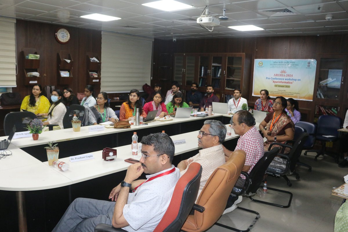 AIIA_NDelhi's tweet image. On the occasion of AROHA - 2024, Ayurinformatics Lab at the AIIA  has organised Ayurinformatics Pre conference workshop on the theme “Computational Drug Design in Ayurveda”. 1/3