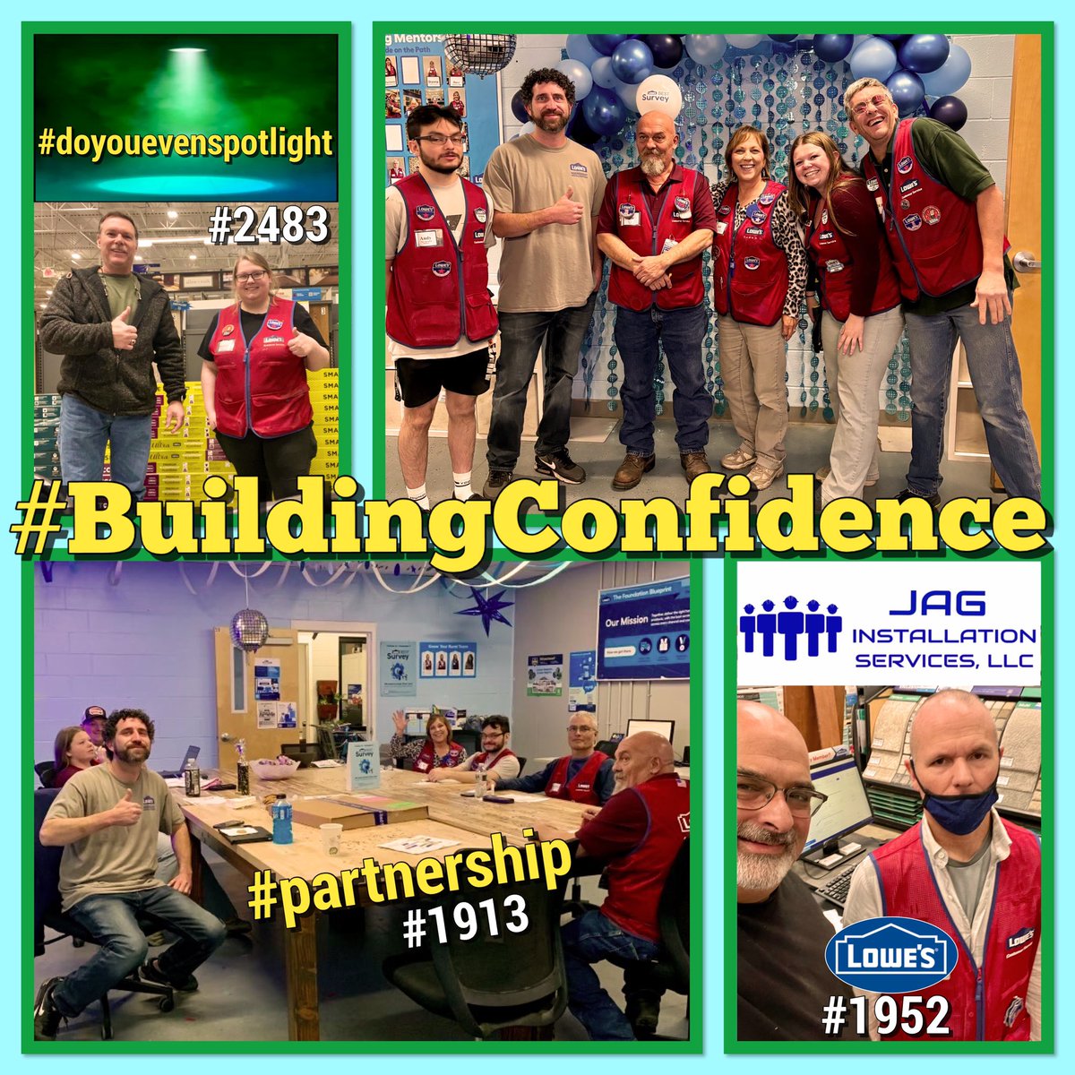 “Anyone can be talented, but confidence is needed to go out into the world &amp; make a lasting impression.”#andrewleontalley

JAG’s #region18 #teams are teeming with #talent &amp; exude #confidence at #Lowes #specialtyspotlight. Our #heartandhustle makes a lasting impression!
