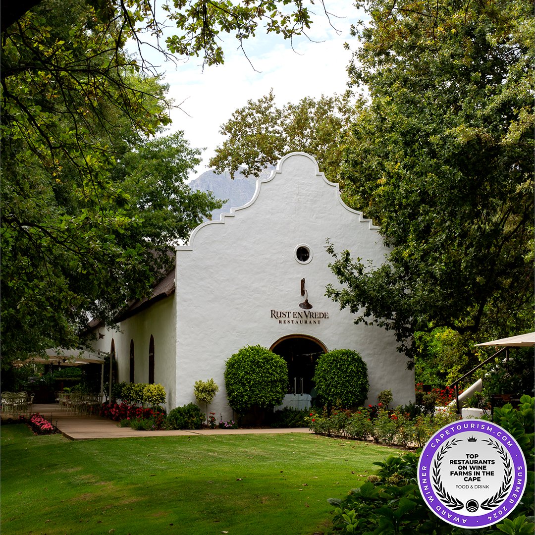 We proudly announce that the Rust en Vrede Restaurant was awarded a top 5 place in the Top Restaurants on Wine Farms in the Cape in Cape Tourism's Food &amp; Drink category for Summer 2024.  Read more here: capetourism.com/wine-farms-wit…

<a href="/mycapetourism/">CapeTourism.com</a> #visitcapetown