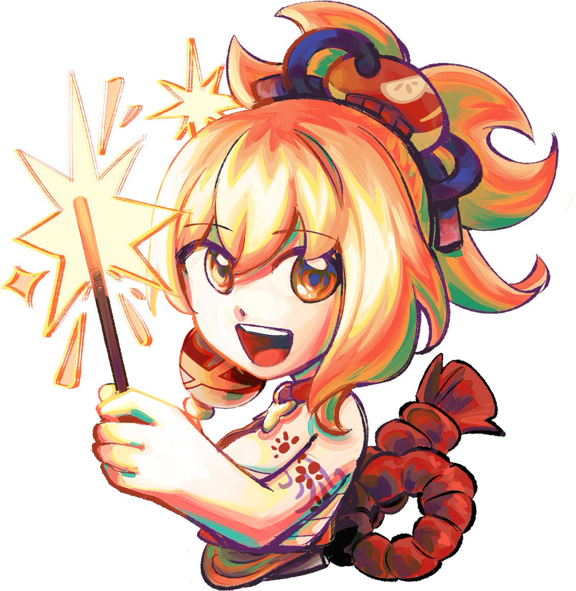 enna_reth's tweet photo. Yoimiya fireworks! #GenshinImpact #yoimiya #merchart https://t.co/p9O4tMM4JW