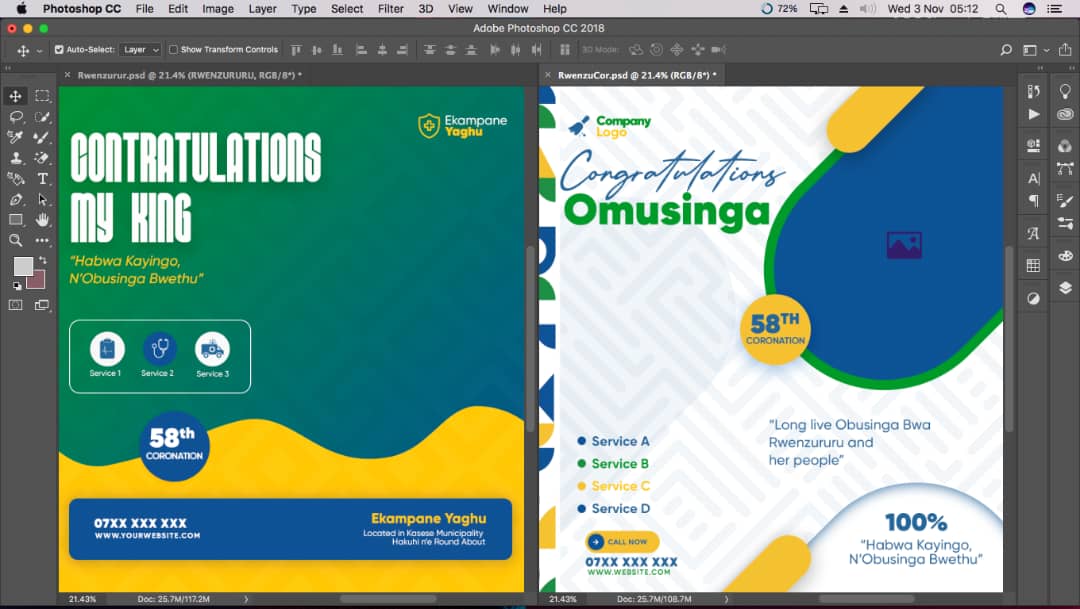 A head of the 58th Coronation of OBR 

#Paparazzi_Creatives has designed Coronation message templates 

Send your orders now in the comment section