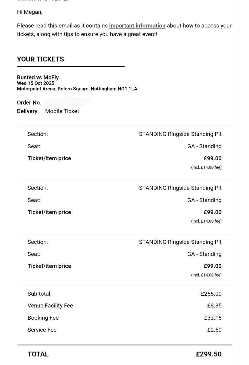 megant0405's tweet photo. Selling 3x front pit busted V mcfly tickets face value for Nottingham! Our group double booked  #busted #mcfly #BustedVsMcFly https://t.co/db7Fo7cyUE