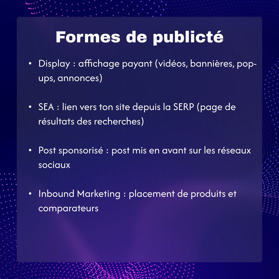 Techtrust_'s tweet image. Qu&apos;est-ce que la publicité sur internet et comment fonctionne-t-elle ? 💡

Swipe pour en savoir plus ➡️
tech-trust.fr

hashtag#PublicitéDigitale
hashtag#MarketingDigital
hashtag#PublicitéEnLigne